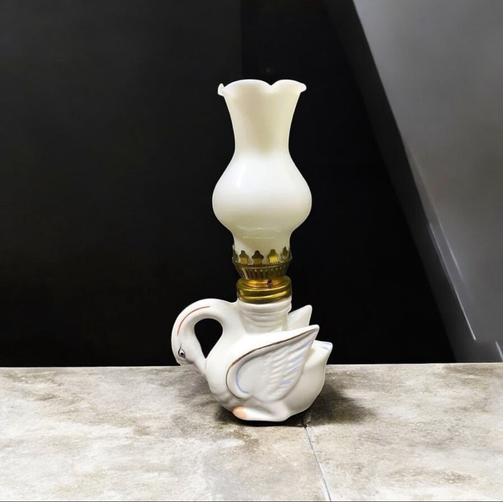 Antique Porcelain Gas Lamps – Hand-Painted