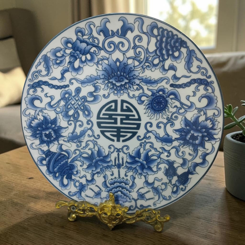 Chinoiserie Plate with Distinctive Artwork – Stamped