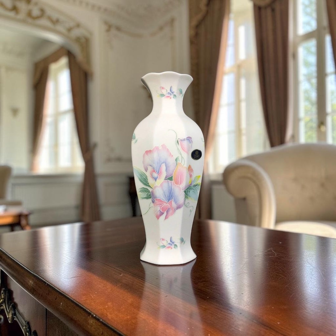 English Porcelain Vase with Rose Decoration