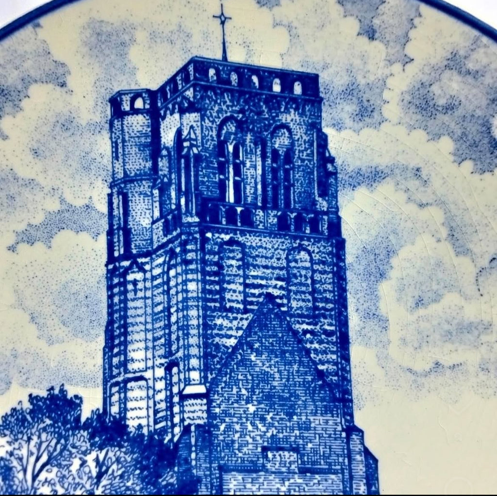 Dutch Delft Bleu Blanc Porcelain Plate – Miniature Scene
