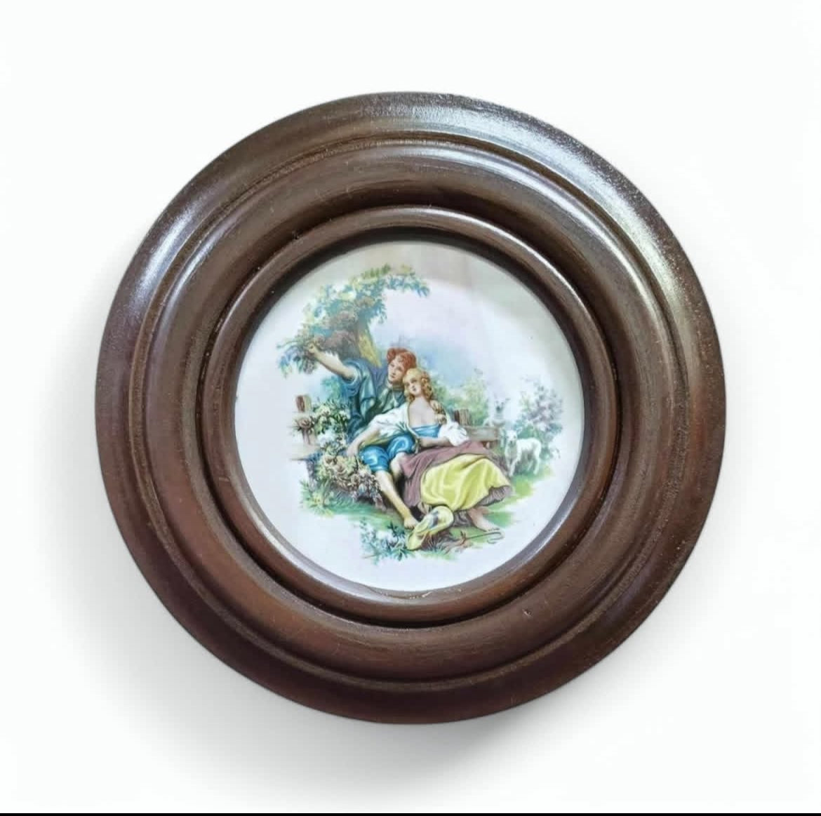 Romeo & Juliet Portraits: Wooden Frame, Porcelain Miniature