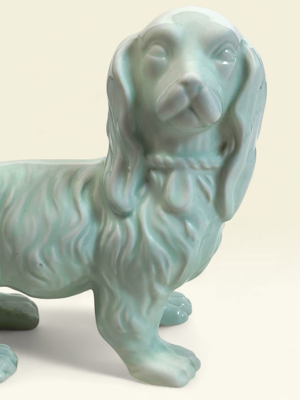 Celadon Porcelain Dog Figurine