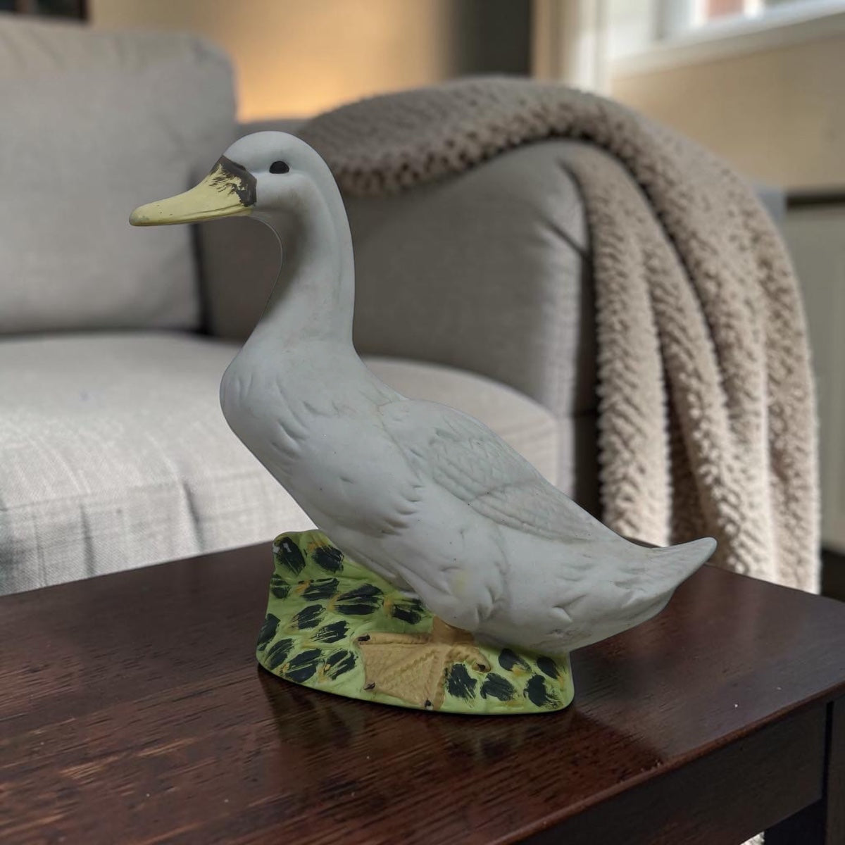 Biscuit Porcelain Duck Figurine
