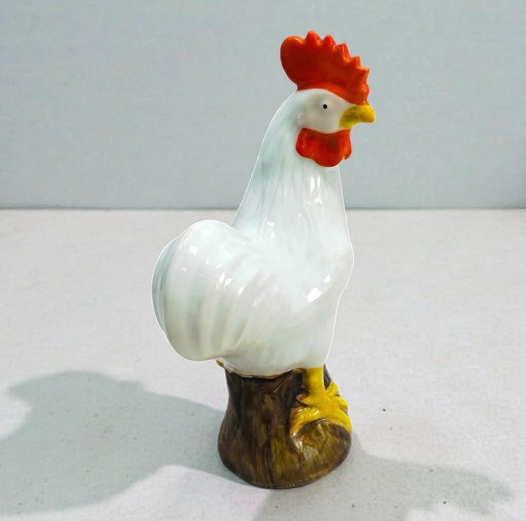 Vintage Chinoiserie Rooster Figurine – Hand-Made Porcelain