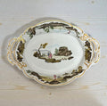 Hand-Painted Gold-Accented Fishermen Porcelain Platter
