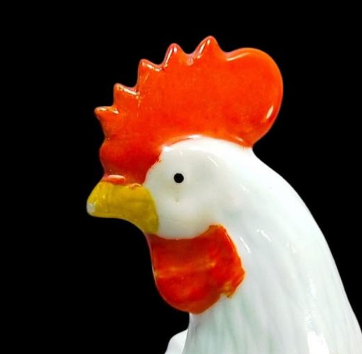 Vintage Chinoiserie Rooster Figurine – Hand-Made Porcelain