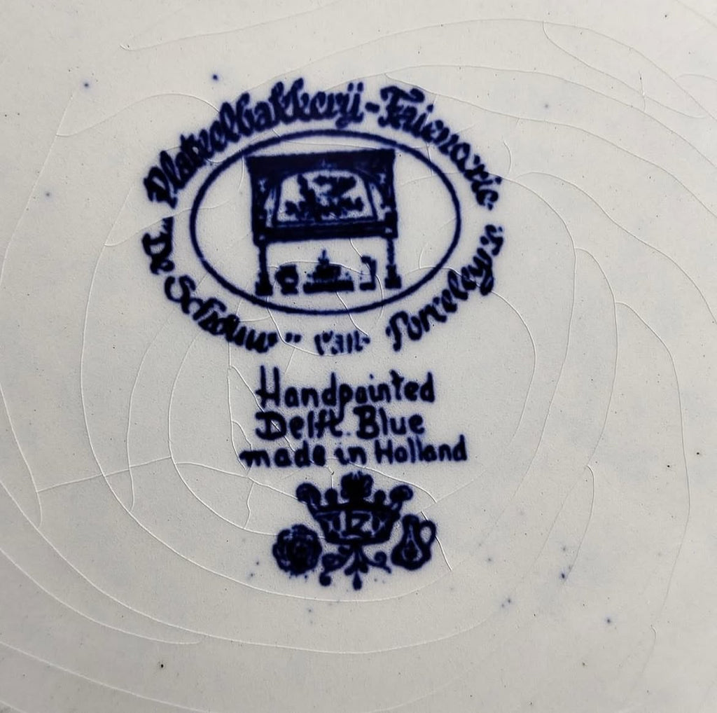 Dutch Delft Bleu Blanc Porcelain Plate – Miniature Scene