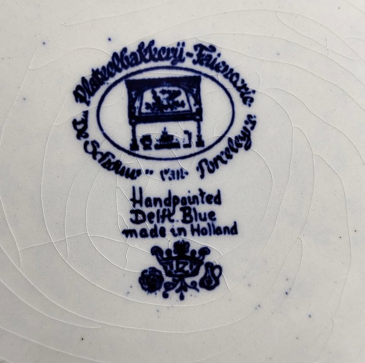 Dutch Delft Bleu Blanc Porcelain Plate – Miniature Scene